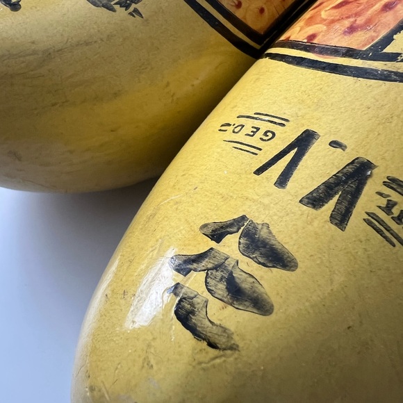 Vintage Wett VV Ged Dutch Hand Carved Klompen Wooden Shoes - Picture 6 of 16